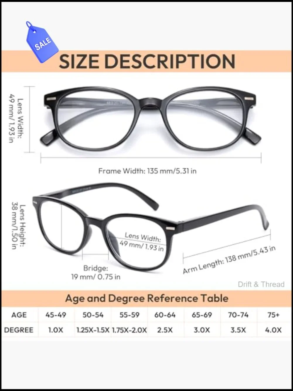 5-Pack Reading Glasses with Spring Hinge Lightweight Full Frame 2.50